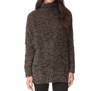 Free People Brown Black She’s All That Sweater Alpaca Blend Turtleneck Women XS
